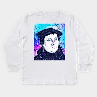 Martin Luther Snowy Portrait | Martin Luther Artwork 13 Kids Long Sleeve T-Shirt